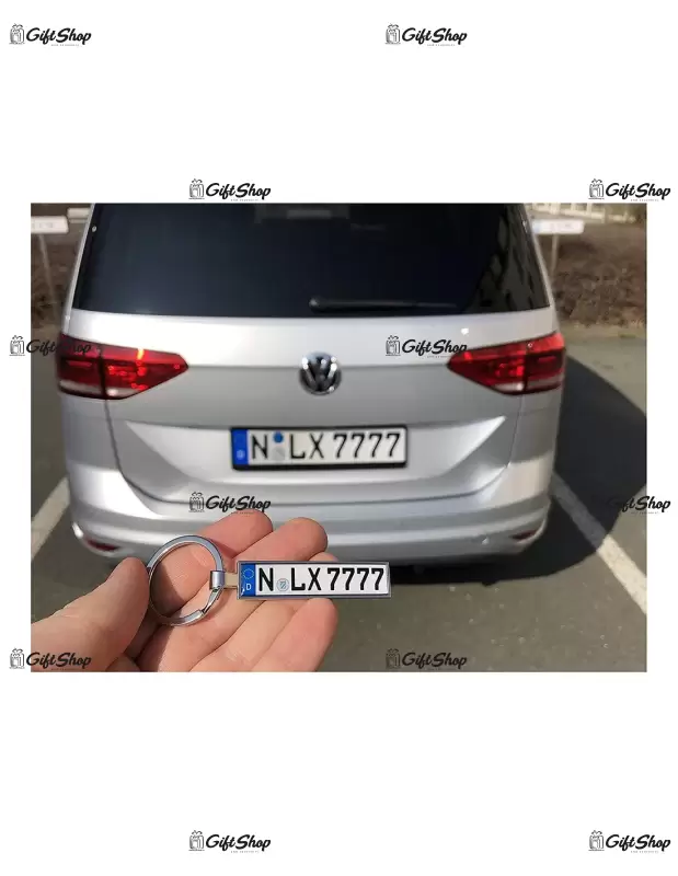 .breloc cu 2 fete dreptunghi metal auto